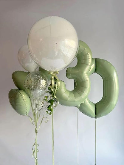 Sage Green 40 Inch 0 Number Balloons, 0 Decorations - Image 5