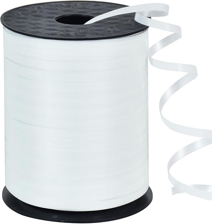 TONIFUL 500 Yards Shiny White Curling Ribbon Balloon String Gift Wrapping by TONIFUL
