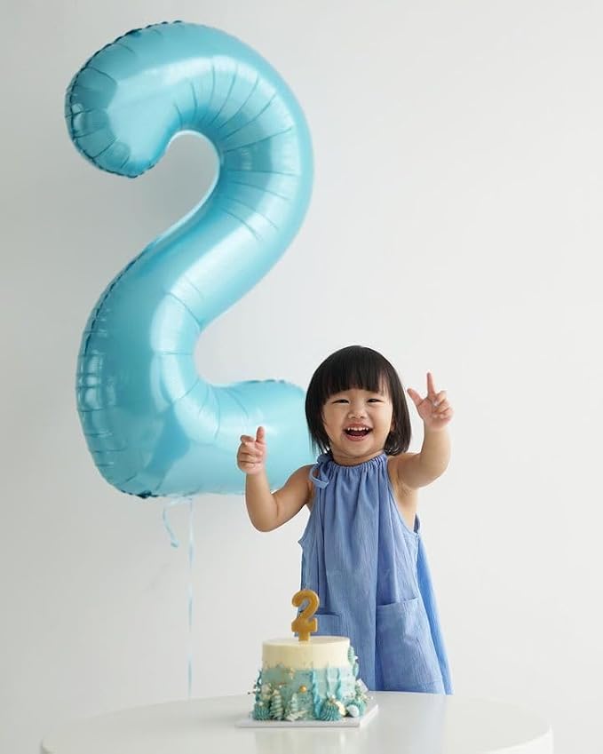 Pearl Blue Number 1 Balloon 40 Inch - Image 7