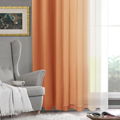 DWCN Faux Linen Ombre Sheer Curtains - Image 7