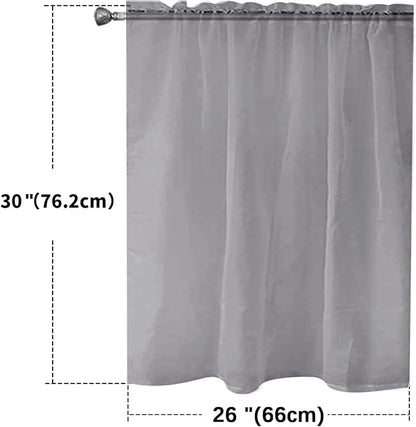 SpaceDresser Basic Rod Pocket Sheer Voile Window Curtain Panels Grey 1 Pair 2 - Image 2