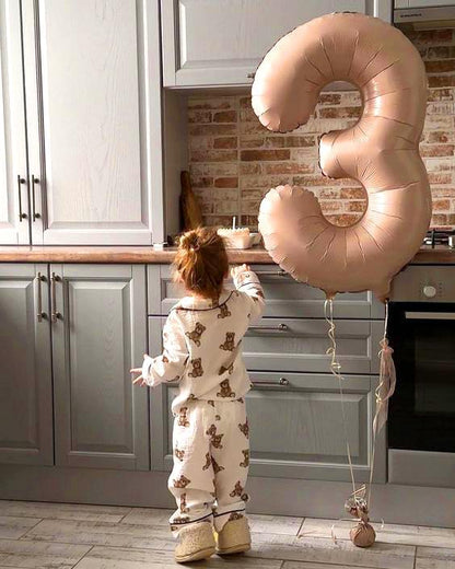 8 Balloon Number 40 Inch Light Brown Balloons - Image 3