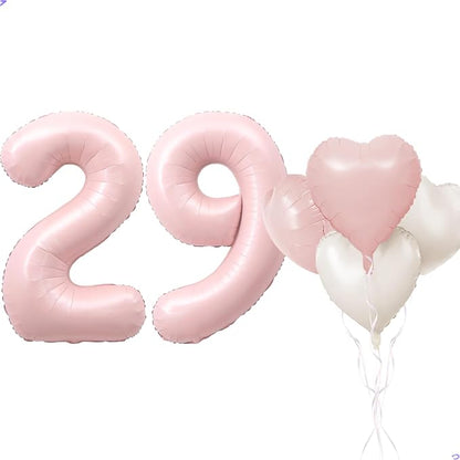 Pink 29 Balloon Number Pastel Pink 29th Birthday Party Decorations by Unknown