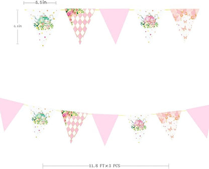 Spring Tea Party Decorations Pink and Gold Floral Flower Butterfly Teapot - Image 2