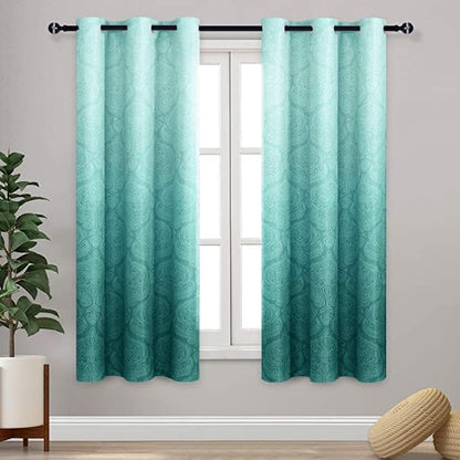 DWCN Teal Ombre Curtains for Bedroom - Image 2