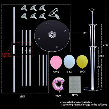 Donut Table Centerpiece Balloons Stand Kit 2 Sets - Image 2