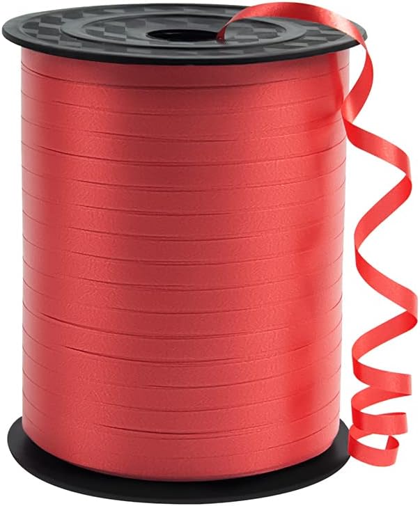 Premium Red Curling Ribbon, 1/5" Wide x 500 Yards Christmas Curling Ribbons by KMERLIFE