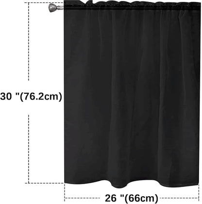 SpaceDresser Basic Rod Pocket Sheer Voile Window Curtain Panels Black 1 Pair 2 - Image 2
