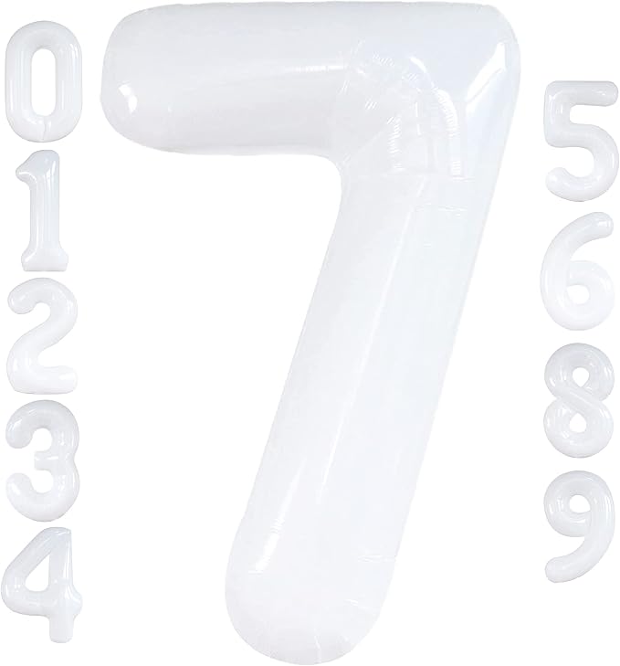KatchOn White Number 7 Balloon 40 Inch | 7th Birthday Balloon by KatchOn