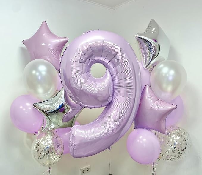 30th Birthday Balloons Pastel Purple - Image 5