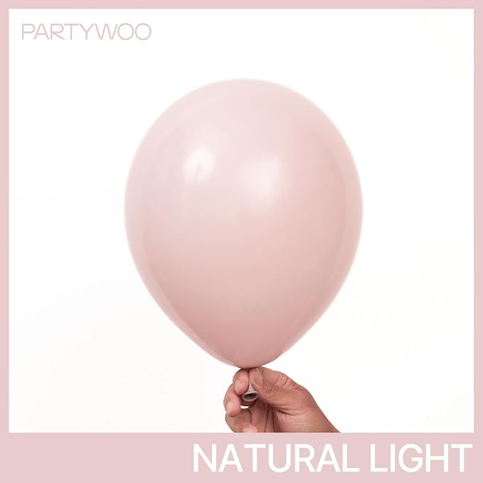 PartyWoo Dusty Pink Balloons 101pcs Lilac Pink Color 12 Inch | Balloons - Image 2