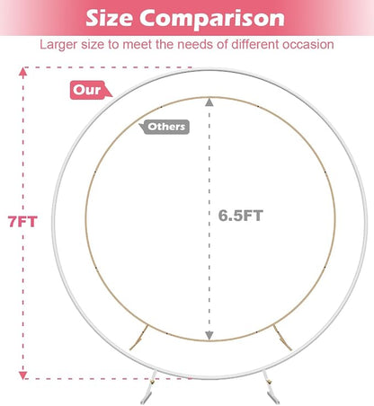 Queension Large Wedding Arch for Ceremony 7Ft, Circle Arch for Party, Outdoor - Image 2