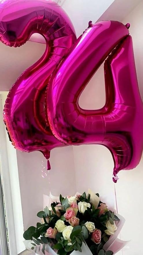 4 Balloon Number 40 Inch Hot Pink Balloons - Image 2
