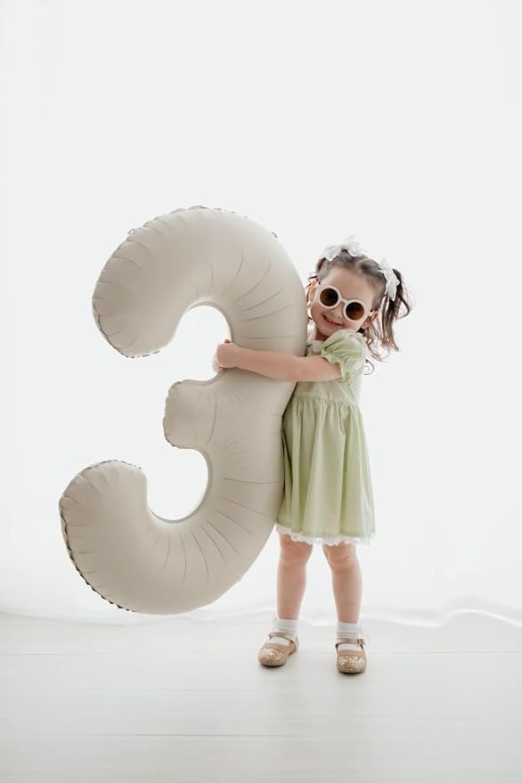2 Number Balloons Cream 40 Inch Foil Balloon - Image 2