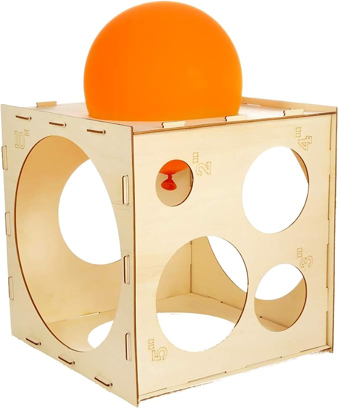 Auihiay 2-10 Inch Collapsible Wood Balloon Sizer Box Cube | Balloon Size - Image 3