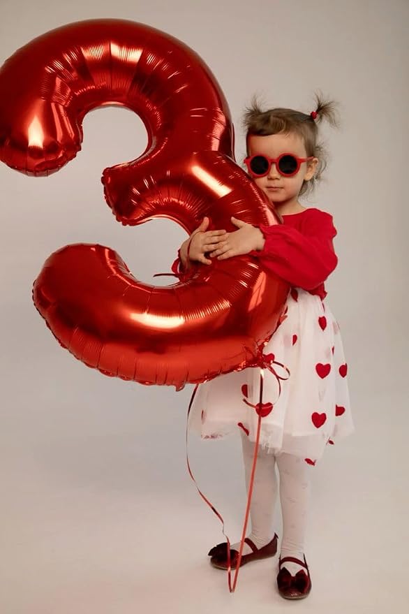 Numbers 12 Balloon 40Inch Red Balloons - Image 2