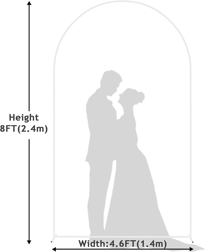 8FT Arch Backdrop Stand White Metal Wedding Arch Backdrop Stand | Metal - Image 2