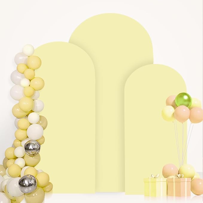 FANPROMS Wedding Arch Cover Set 5FT 6FT 7FT Yellow Spandex Arch Covers Stretchy - Image 6