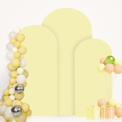 FANPROMS Wedding Arch Cover Set 5FT 6FT 7FT Yellow Spandex Arch Covers Stretchy - Image 6