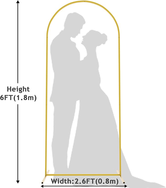6FT Arch Backdrop Stand Gold Metal Wedding Arch Backdrop Stand | Metal Backdrop - Image 2