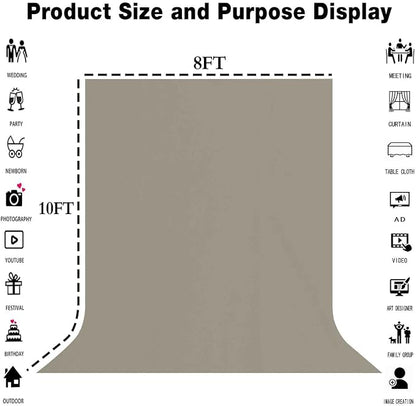 Grey Photography Backdrop for Photoshoot, Fabric 8x10ft | Polyester Studio - Image 3