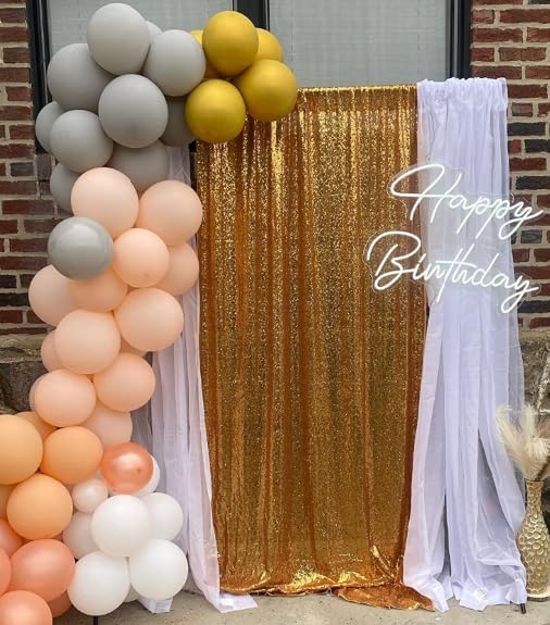 ShinyBeauty Photobooth Background-4FTx7FT-Gold-Sequin backdrops Sequin Fabric - Image 3