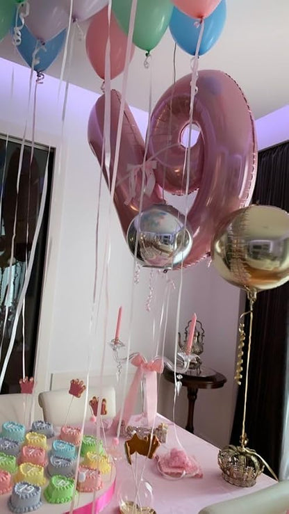 Number Balloons 9 Balloon Pearl Pink - Image 4