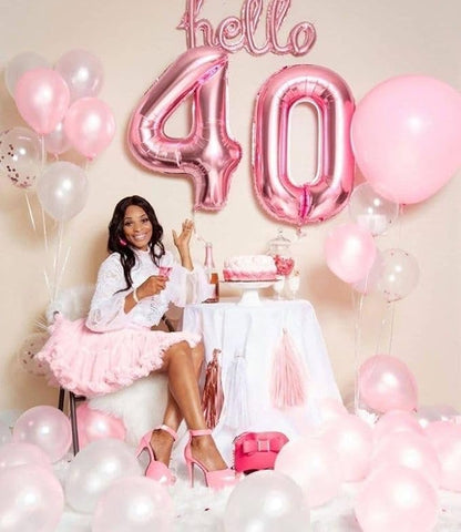 40 Balloon Number 40 Inch Pastel Pink Balloons - Image 2