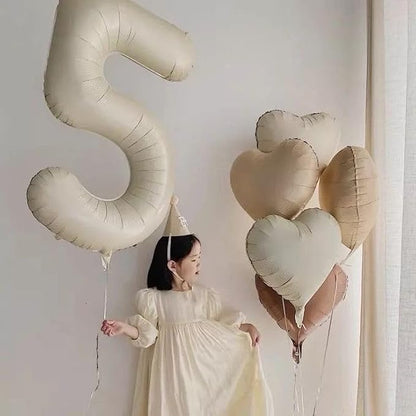 4 Number Balloons Cream 40 Inch Foil Balloon - Image 2