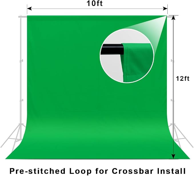 10X12ft Green Screen Backdrop for Photography, LCUIRC Chromakey Polyester - Image 3
