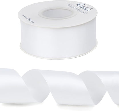 Ribbli White Double Faced Satin Ribbon, 1-1/2” x Continuous 25 Yards, Use - Image 2