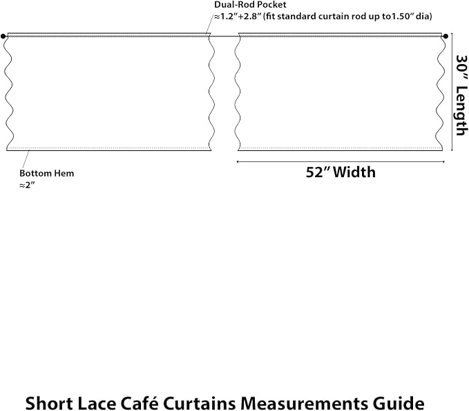 Kotile Short Ivory Lace Curtains - Image 2
