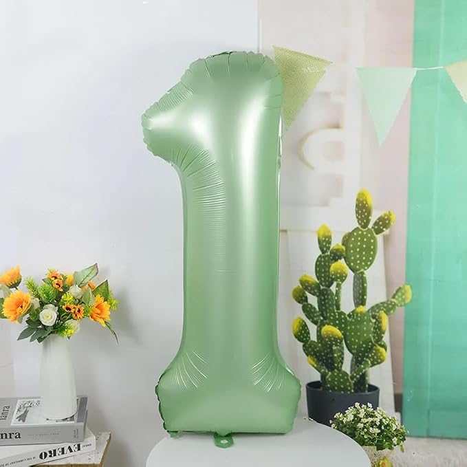 5 Balloon Number 40 Inch Olive Green Balloons - Image 4