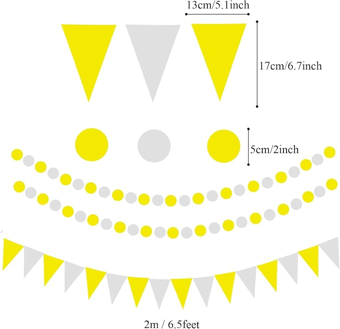 Party Decoration, Garlands String Polka Dot and Triangle Bunting Flags - Image 5