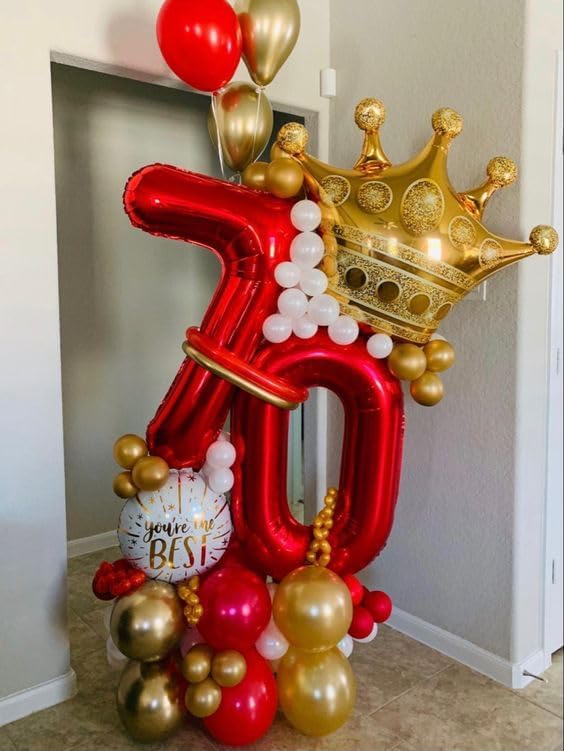 Red 14 Balloon - Number Balloon 40 Inch, 14th Red Birthday Decorations | Large - Image 2