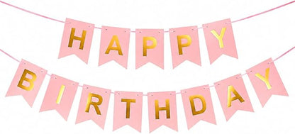 Pink Happy Birthday Banner Sign by Unknown