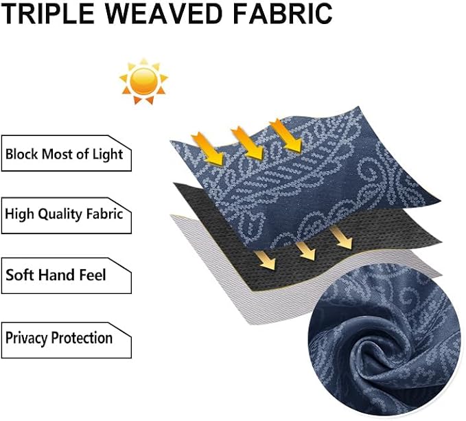 DWCN Extra Wide Ombre Room Darkening Blackout Curtains - Image 5