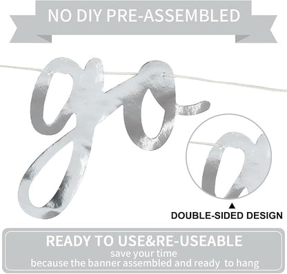 BEISHIDA Bright Silver Pre-Strung Go Shawty It's Your Birthday Banner Decor | - Image 3