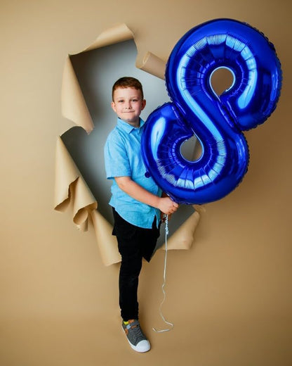 Navy Blue 8 Balloon - Image 2
