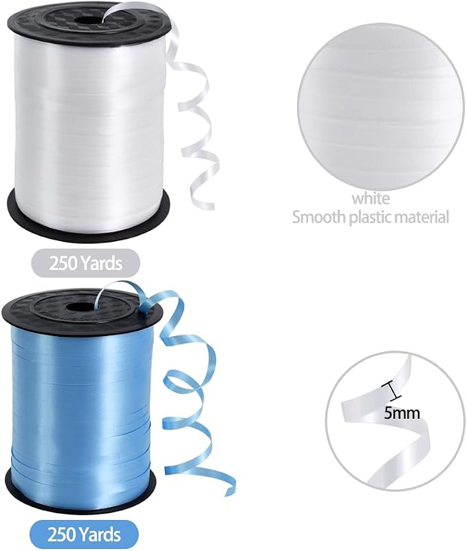 TONIFUL 500 Yards Blue and White Curling Ribbon Balloon String | Balloon - Image 2