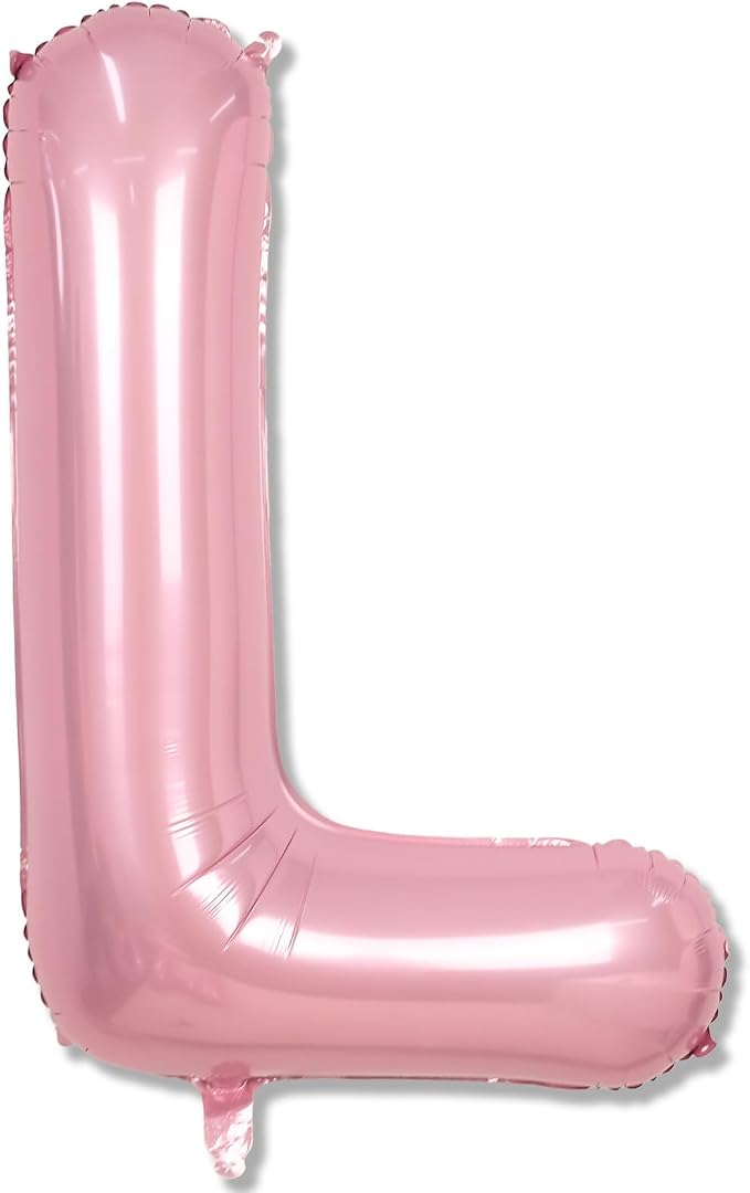 40 Inch Giant Pastel Pink Letter Balloon, Alphabet L Foil Balloons Light Pink by Lingqiang