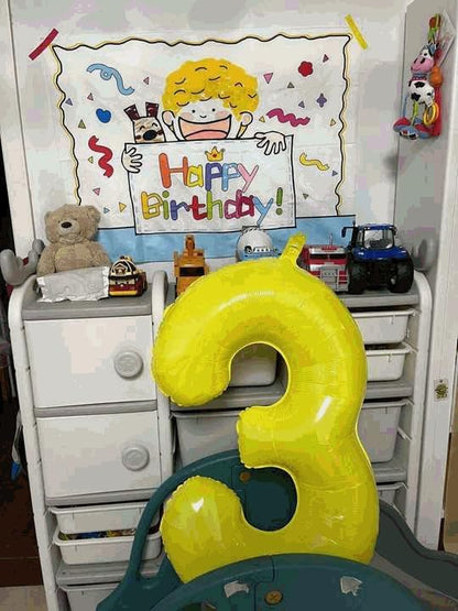 8 Balloon - Macaron Yellow Birthday Number Balloons, 40 Inch Decorations | - Image 9
