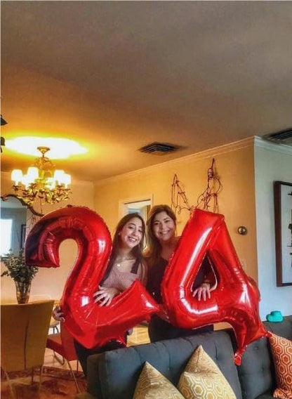 Red Number 4 Balloon 40 inch, Balloon numbers party supplies, deco photo shoot - Image 8