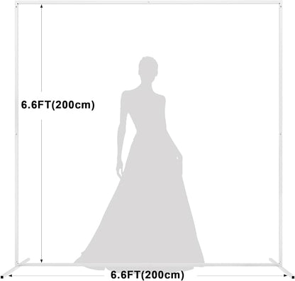 Asee'm 6.6FTx6.6FT White Wedding Arch Backdrop Stand Square Metal | Rectangular - Image 2