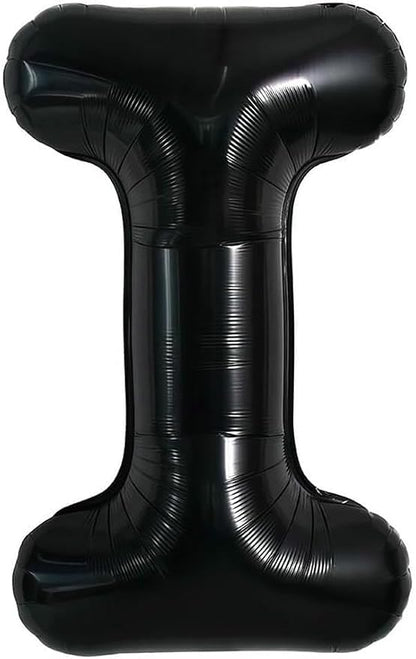 40 Inch Black Letter I Foil Balloon, Large Jumbo Mylar Helium Alphabet Balloon by Unknown
