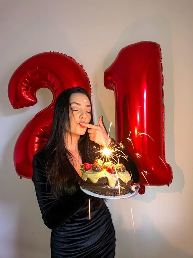 Numbers 10 Balloon 40Inch Red Balloons - Image 2
