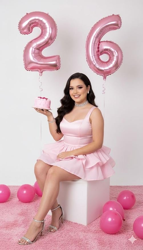 40 Balloon Number 40 Inch Pastel Pink Balloons - Image 4