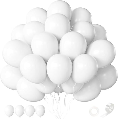White Balloons 12 Inch 60 PCS White Latex Balloons by Searchbyoccasioncolorsize