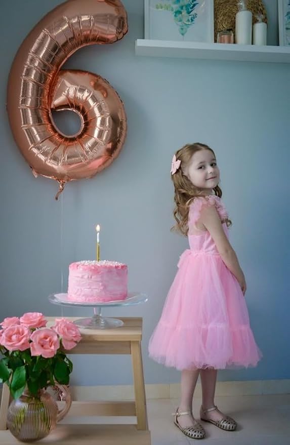 5 Balloon Numbers Birthday Decorations, 40In Rose Gold Balloons - Image 5