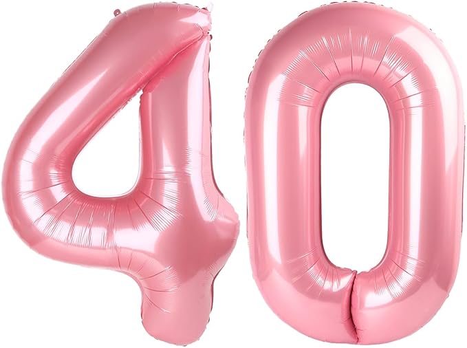 40 Balloon Number 40 Inch Pastel Pink Balloons by Mluchee